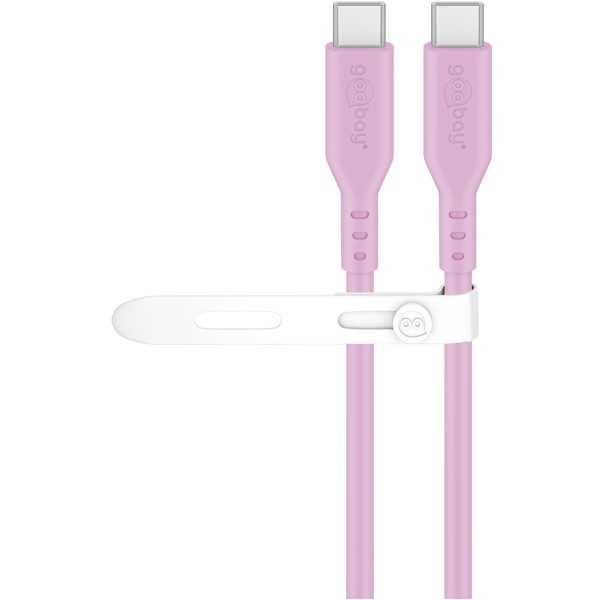 USB-C-silikonikaapeli, 1,5 m, pinkki