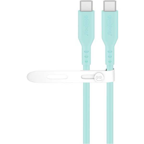 USB-C silikonikaapeli, 1,5 m, turkoosi