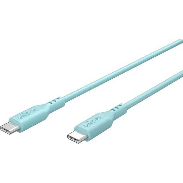 USB-C silikonikaapeli, 1,5 m, turkoosi