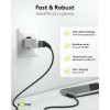 USB-C - USB-A -tekstiilikaapeli metalliliittimillä (tähtiharmaa/hopea), 90°, 0,5 m