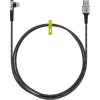 USB-C - USB-A -tekstiilikaapeli metalliliittimillä (tähtiharmaa/hopea), 90°, 0,5 m