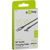 USB-C - USB-A -tekstiilikaapeli metalliliittimillä (tähtiharmaa/hopea), 90°, 0,5 m