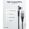 USB-C - USB-A -tekstiilikaapeli metalliliittimillä (tähtiharmaa/hopea), 90°, 1 m