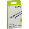 USB-C - USB-A -tekstiilikaapeli metalliliittimillä (tähtiharmaa/hopea), 90°, 1 m