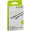 USB-C - USB-A -tekstiilikaapeli metalliliittimillä (tähtiharmaa/hopea), 90°, 2 m
