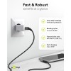 USB-C - USB-C -tekstiilikaapeli metalliliittimillä (tähtiharmaa/hopea), 90°, 0,5 m