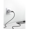 USB-C - USB-C -tekstiilikaapeli metalliliittimillä (tähtiharmaa/hopea), 90°, 0,5 m