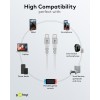 USB-C Supersoft -tekstiilikaapeli metalliliittimillä, 0,5 m, valkoinen