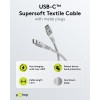 USB-C Supersoft -tekstiilikaapeli metalliliittimillä, 1 m, valkoinen