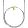 USB-C Supersoft -tekstiilikaapeli metalliliittimillä, 1 m, valkoinen