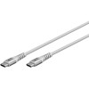 USB-C Supersoft -tekstiilikaapeli metalliliittimillä, 2 m, valkoinen