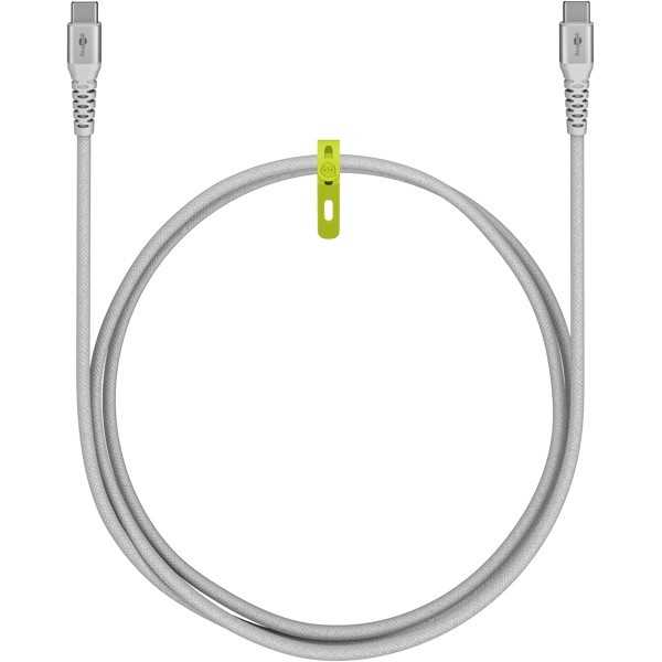 USB-C Supersoft -tekstiilikaapeli metalliliittimillä, 2 m, valkoinen