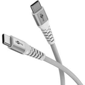 USB-C Supersoft -tekstiilikaapeli metalliliittimillä, 3 m, valkoinen