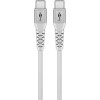 USB-C Supersoft -tekstiilikaapeli metalliliittimillä, 3 m, valkoinen