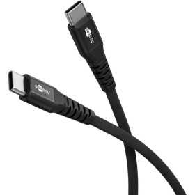 USB-C Supersoft -tekstiilikaapeli metalliliittimillä, 0,5 m, musta