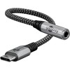 USB-C-sovitin Jackiin, 3,5 mm AUX, 0,15metriä.