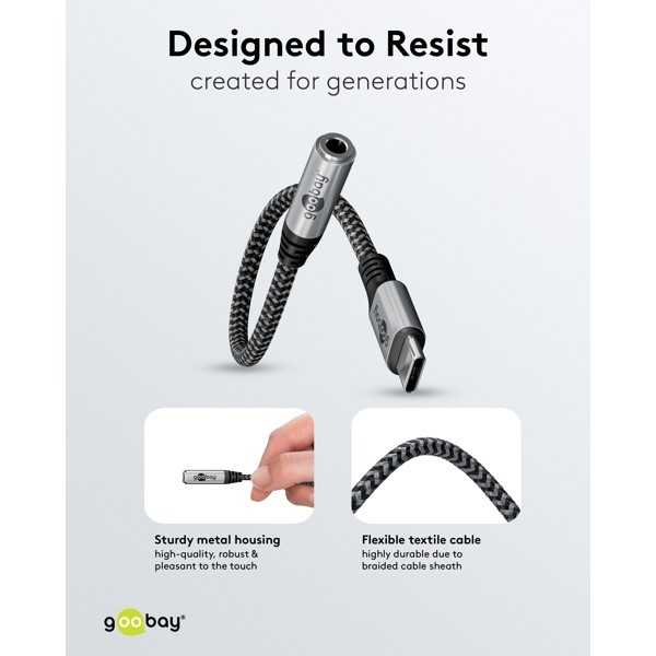 USB-C-sovitin Jackiin, 3,5 mm AUX, 0,15metriä.