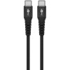 USB-C Supersoft -tekstiilikaapeli metalliliittimillä, 1 m, musta
