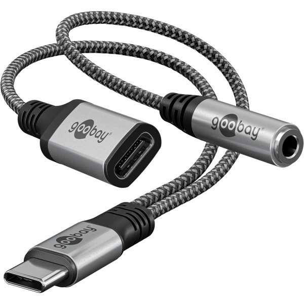 USB-C-sovitin USB-C:hen ja Jackiin, 3,5 mm AUX