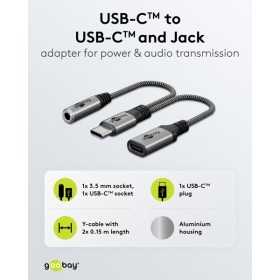 USB-C-sovitin USB-C:hen ja Jackiin, 3,5 mm AUX