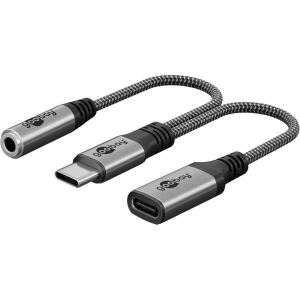 USB-C-sovitin USB-C:hen ja Jackiin, 3,5 mm AUX
