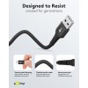USB-C - USB-A Supersoft -tekstiilikaapeli metalliliittimillä, 0,5 m, musta