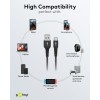 USB-C - USB-A Supersoft -tekstiilikaapeli metalliliittimillä, 3 m, musta