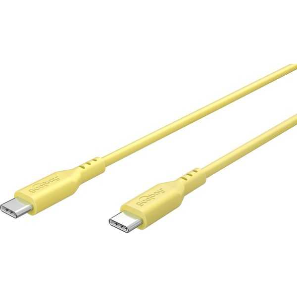 USB-C-silikonikaapeli, 1,5 m, keltainen