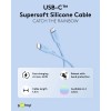 USB-C-silikonikaapeli, 1,5 m, sininen