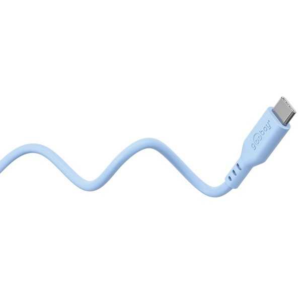 USB-C-silikonikaapeli, 1,5 m, sininen