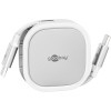 Itsekelautumiskaapeli USB-C, 1 m, valkoinen/hopea