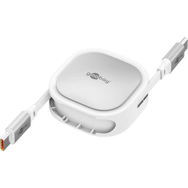 Itsekelautumiskaapeli USB-C, 1 m, valkoinen/hopea