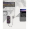 Itsekelautumiskaapeli USB-C, 1 m, valkoinen/hopea