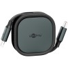 Itsekelautuvakaapeli USB-C, 1 m, musta/ hopea