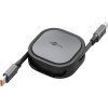 Itsekelautuvakaapeli USB-C, 1 m, musta/ hopea