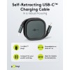Itsekelautuvakaapeli USB-C, 1 m, musta/ hopea