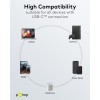 USB-C-tekstiilikaapeli, 60 W, virransyöttö, 1,5 m, musta/harmaa