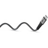 USB-C-tekstiilikaapeli, 60 W, virransyöttö, 1,5 m, musta/harmaa