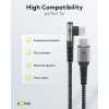 USB-C - USB-C -tekstiilikaapeli metalliliittimillä (tähtiharmaa/hopea), 90°, 1 m