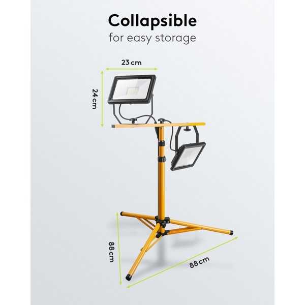LED-työvalo teleskooppijalustalla, 2 x 50 W