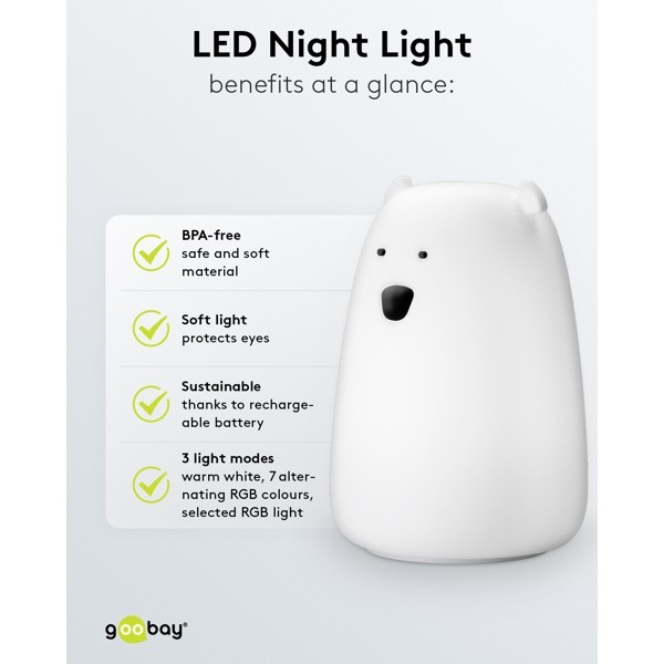 LED-yövalo "Jääkarhu"