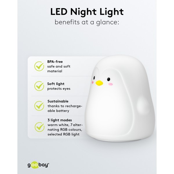 LED-yövalo "Pingviini"