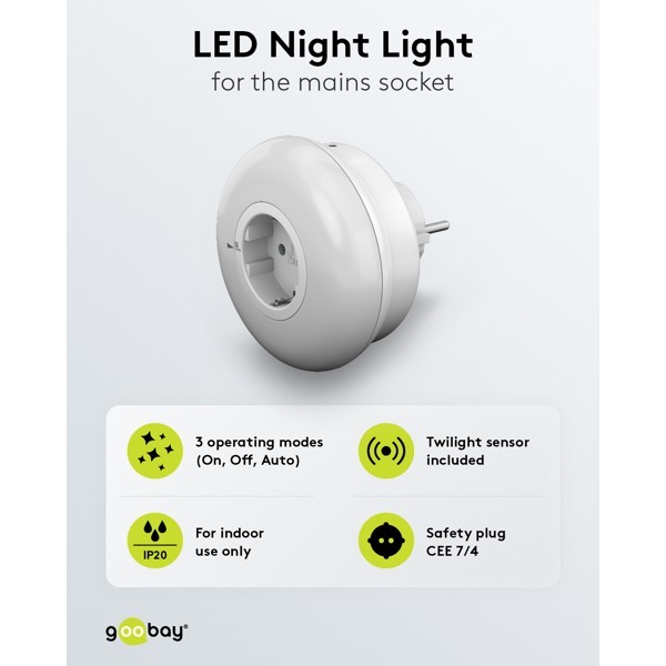 Pistokkeellinen LED-yövalo