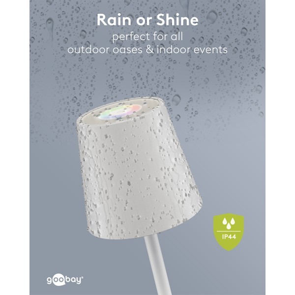Langaton LED-pöytävalaisin, koko M, 38 cm, RGBW, valkoinen