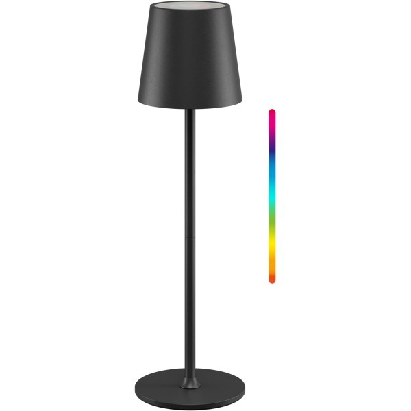 Langaton LED-pöytävalaisin, koko M, 38 cm, RGBW, musta