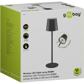 Langaton LED-pöytävalaisin, koko M, 38 cm, RGBW, musta