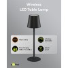 Langaton LED-pöytävalaisin, koko M, 37 cm, musta
