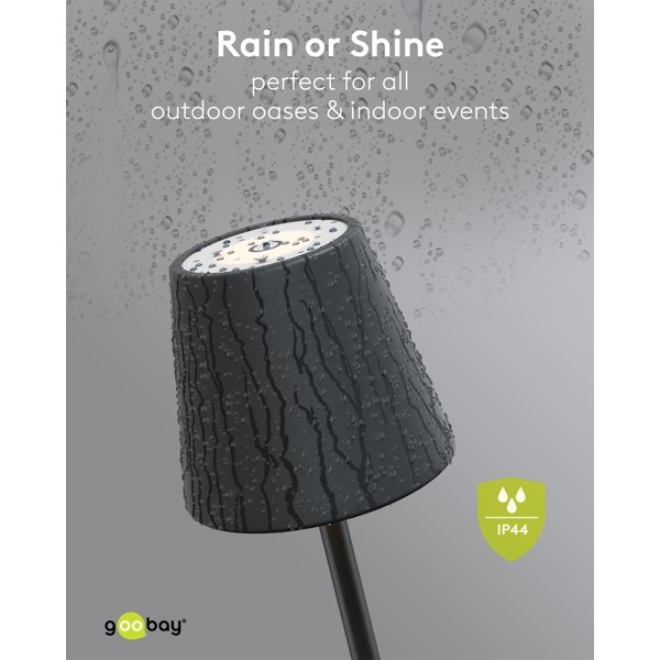 Langaton LED-pöytävalaisin, koko M, 37 cm, musta