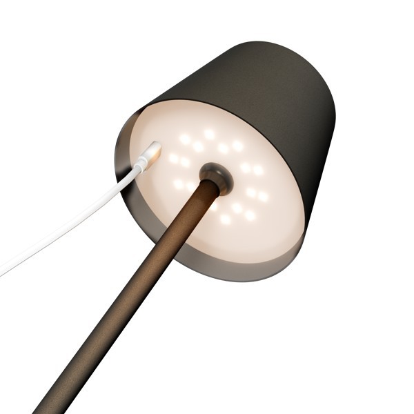 Langaton LED-pöytävalaisin, koko M, 37 cm, musta