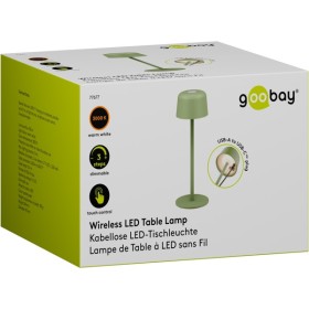 Langaton LED-pöytävalaisin, koko S, 25 cm, vihreä